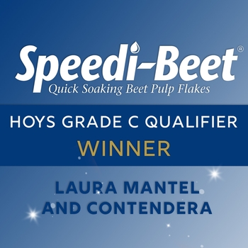 Laura Mantel is victorious in the British Horse Feeds Speedi-Beet HOYS Grade C Qualifier at Dorset County Show